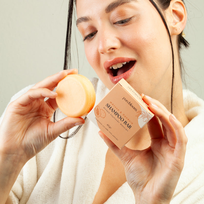 Rice Protein Shampoo Bar for Hair Growth - Mango & Papaja